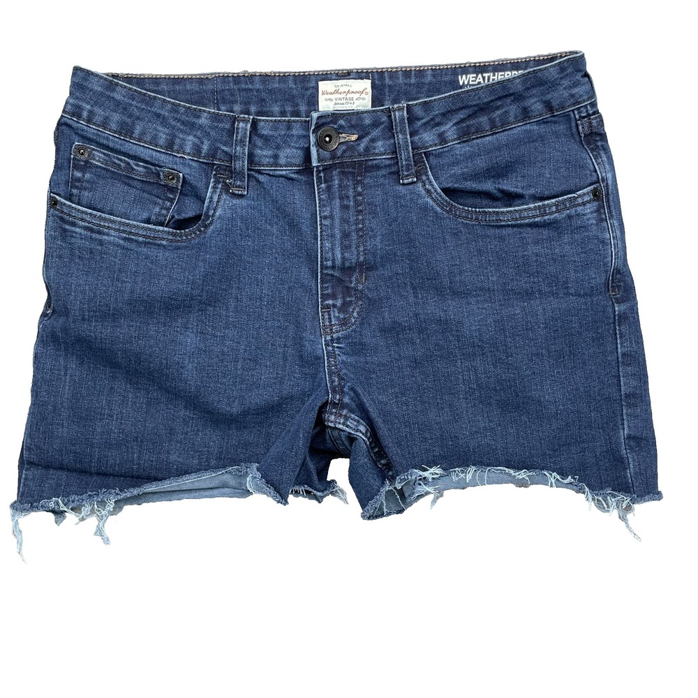 Weatherproof‎ Jean Shorts Women's 32 Raw Hem Y2K Rodeo Daisy 90's Preppy Retro
